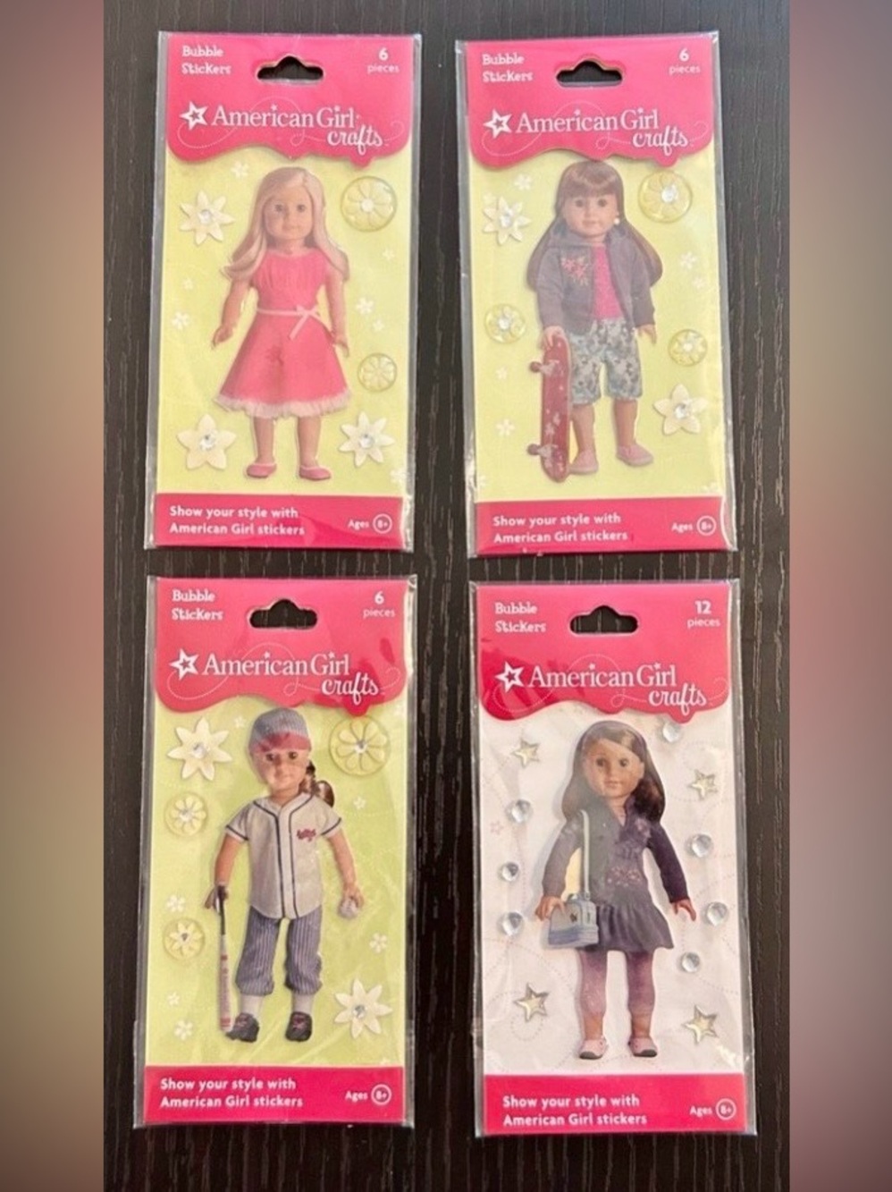 American Girl Crafts Bubble Stickers Retired Rare Lot of 4 New Sealed 2010 VTG